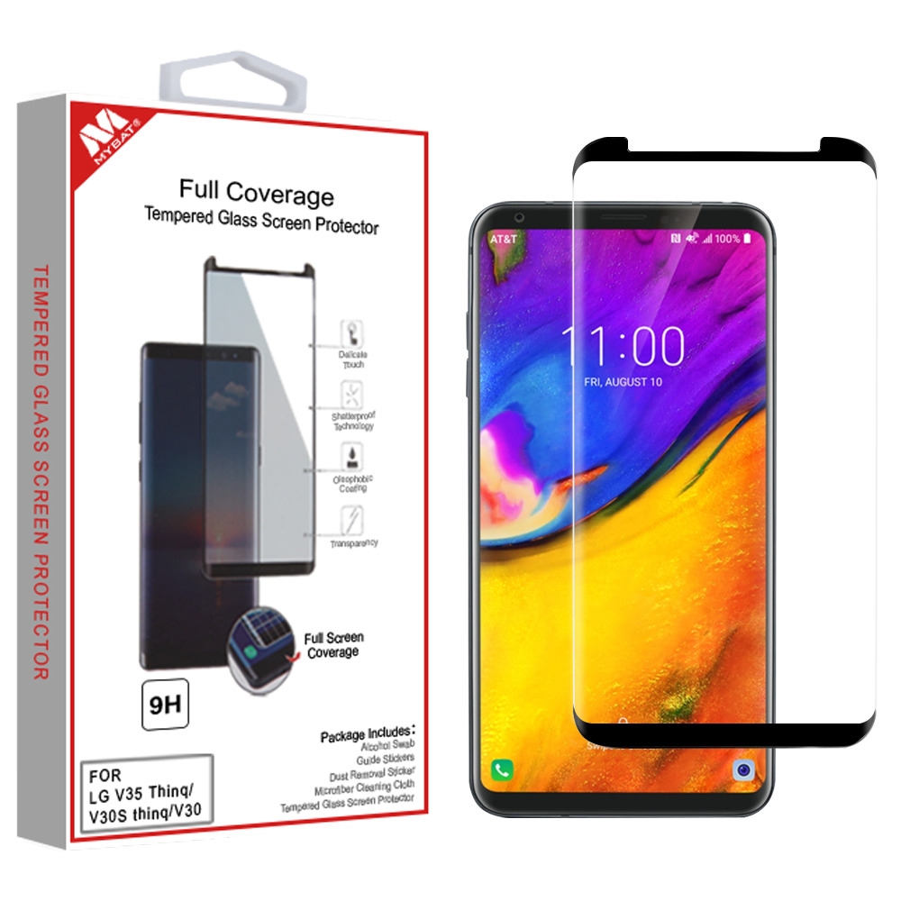 Full Coverage Tempered Glass Screen Protector Black For Lg V35 Thinq